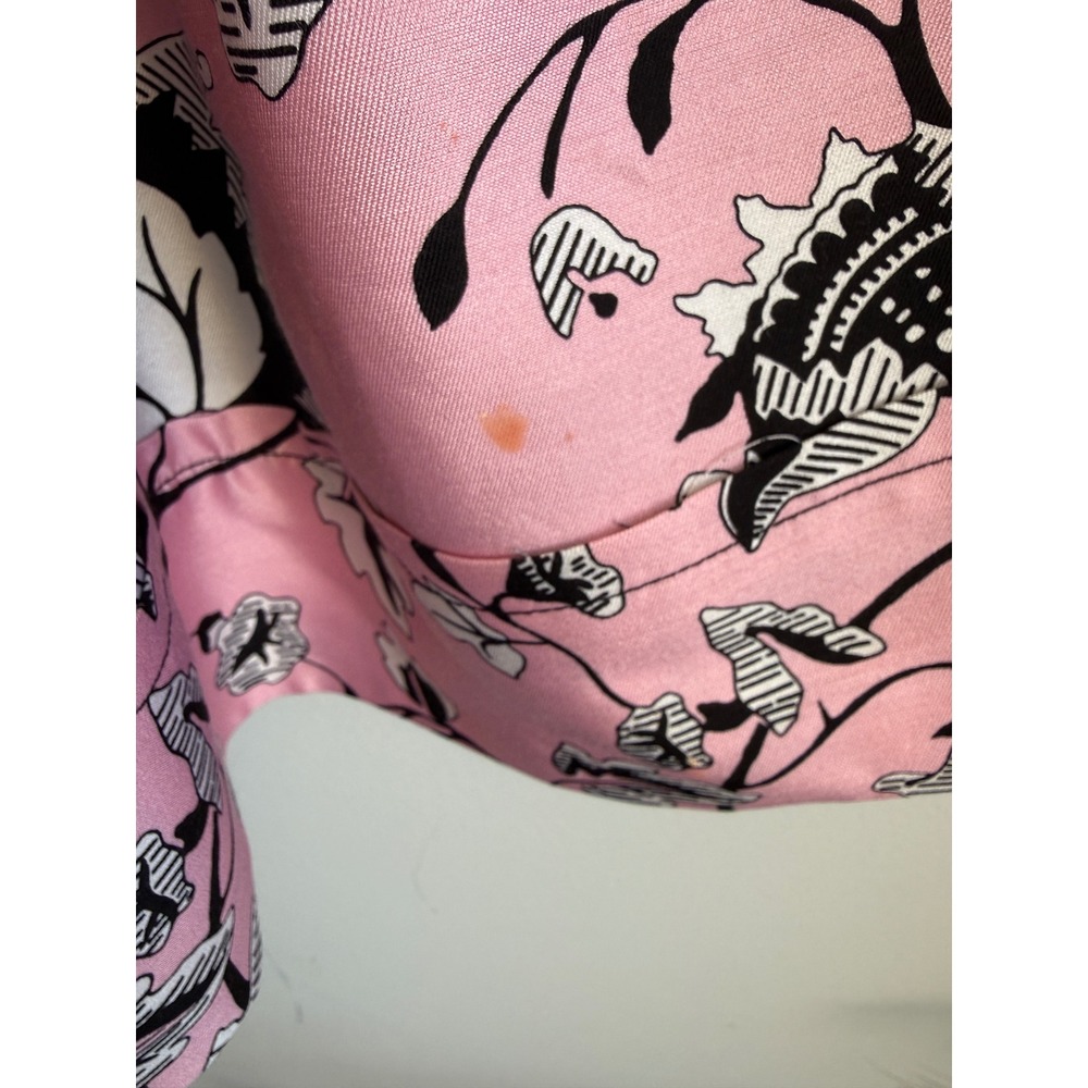 Diane von Furstenberg Pink Floral Wool Silk Fit Flare Dress Size 6 Cocktail - Picture 4 of 9